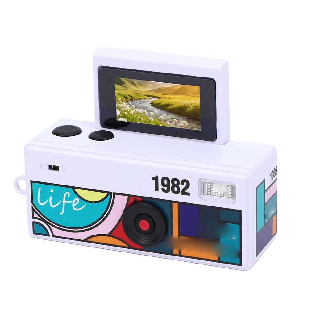 Keychain Digital Camera 0.96 Inch   Color Screen Retro Camera with Built in Flash for Life Records