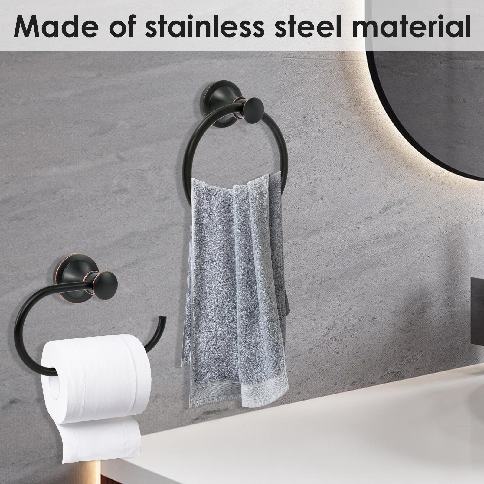 

Towel Ring Hook Toilet Paper Holder Bathroom Wall Mounted Stainless Steel Rotated Roundness Hardware Accessories