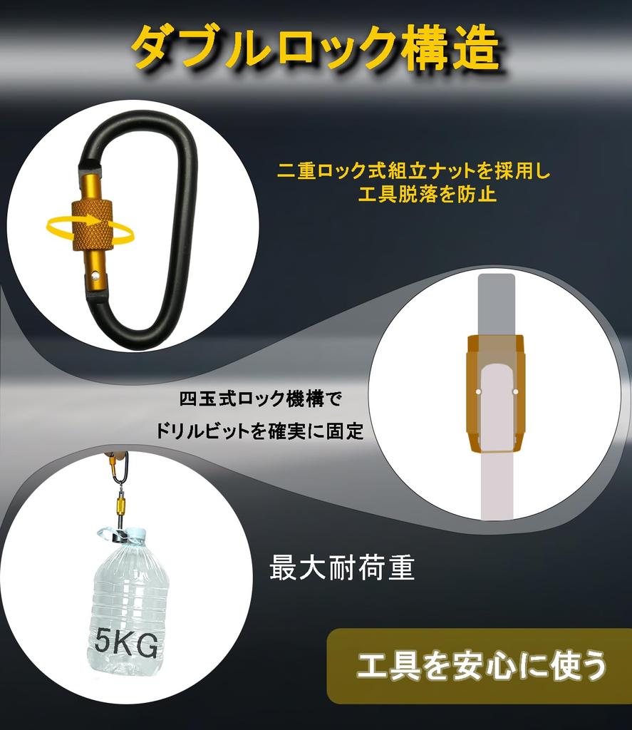 SuiiGoo SDS Socket Stainless Portable Fits 10mm SDS Phillips and Tip Tools Pull-Down Holder, 3-Color Set, Steel, Storage, Bits, (3-Color Set)