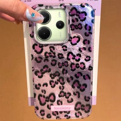 Pink Leopard Glacier Texture Phone Case for Xiaomi Redmi 13C 14C A1 A3 A4 A3X Note 14 13 12 11 11S 10 Pro Silicone Shell Cover