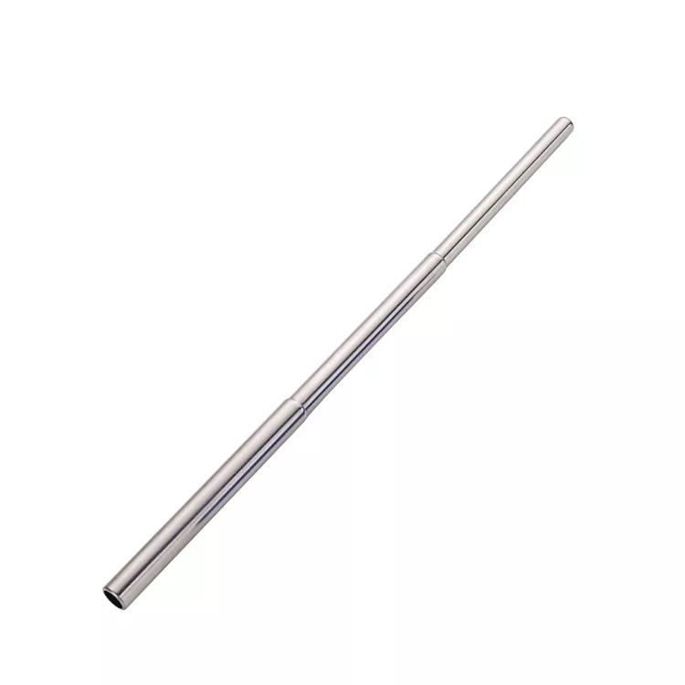 Reusable Metal Collapsible Straw Set 304 Stainless Steel Drinking Straw With Case Brush Telescopic Straw