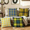 Yellow Checkered Cushion Cover Silky Short Plush Sofa Pillow Cover Hidden Zipper Soft Dustproof Case For Home Decor