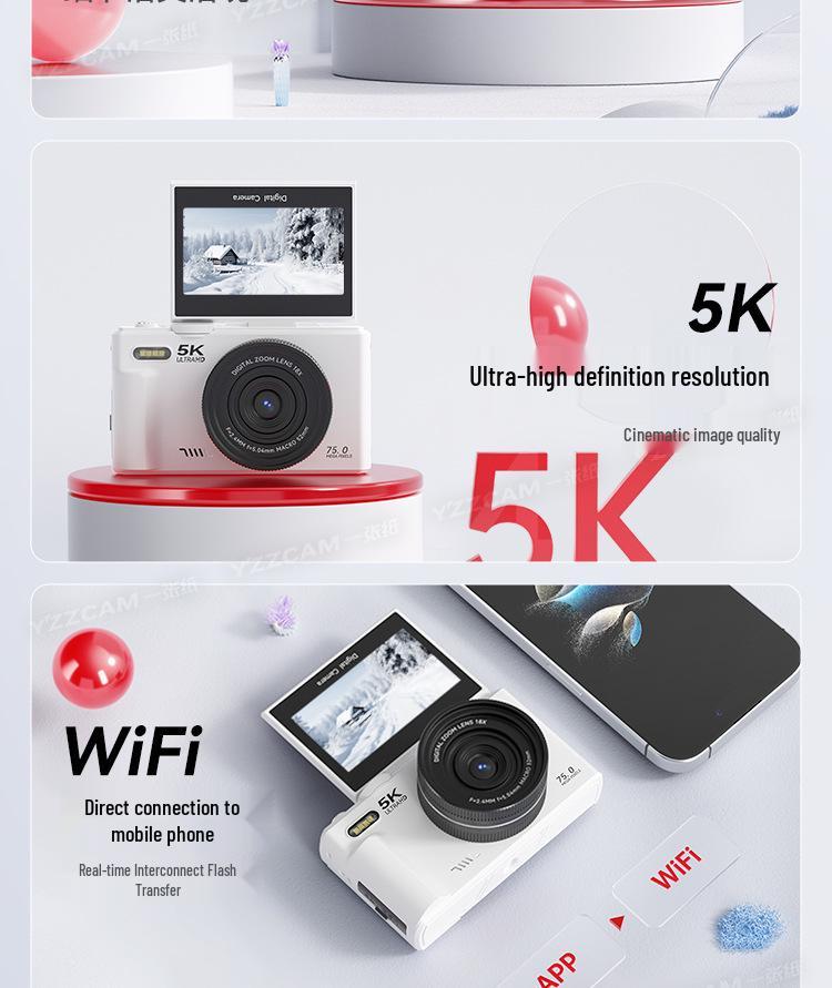 High-Definition Retro CCD Mirrorless Camera for Students and Parties - Perfect Entry-Level Camera for Girls