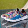 Scarpe da Spiaggia Estive da Ragazza con Treccia Pigre da Donna Colore Rosa Blu Intrecciate Casual Morbide Slip-on Scarpe Basse da Esterno Sneakers