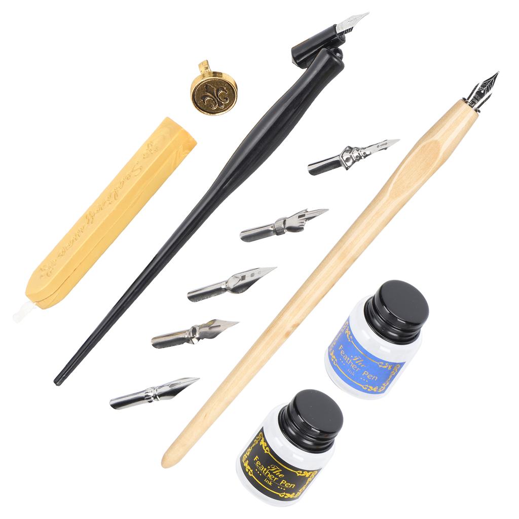 Wood Handle Students Calligraphy Pen Ink Writing Pen Nibs Calligraphy Tool Set for Beginners3#