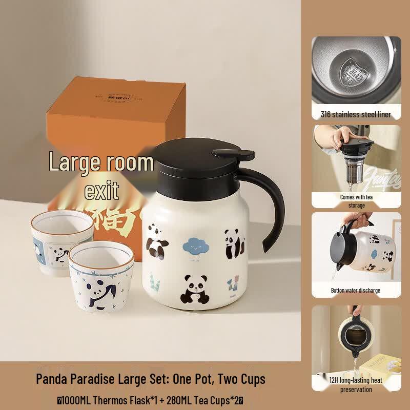 Qiwei Strawberry Cat Large Capacity Insulated Tea Pot