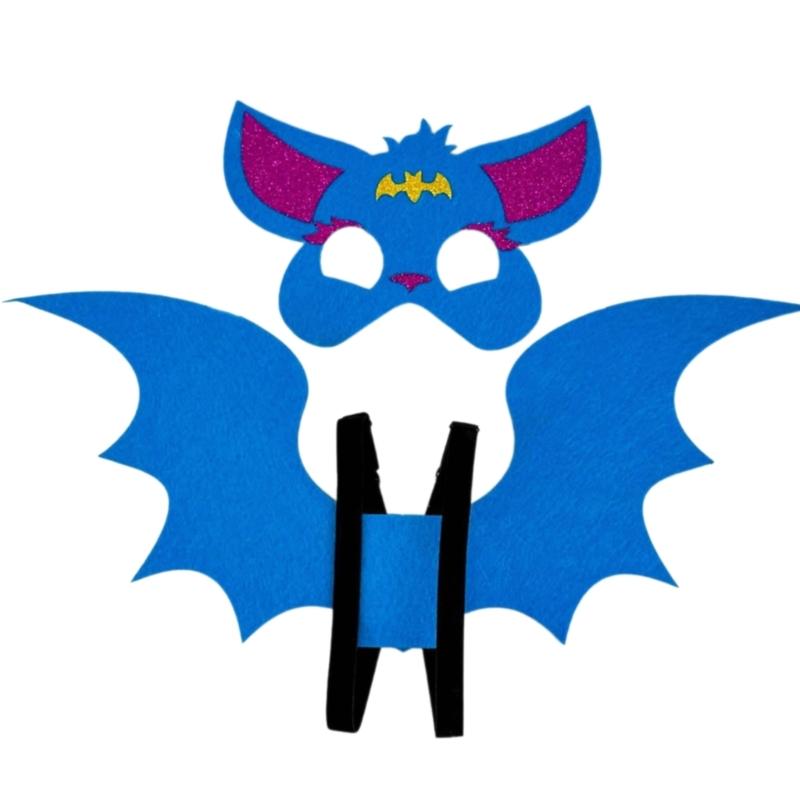 Halloween Bat Dress up Costume Accessories for Adult Kids, Including Bat Wing, Bat Mask