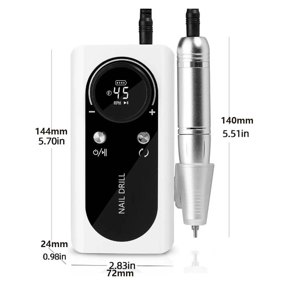 USB Rechargeable Electric Nail File 45000RPM Nail Sander File Nail Drill Machine  Professional Use