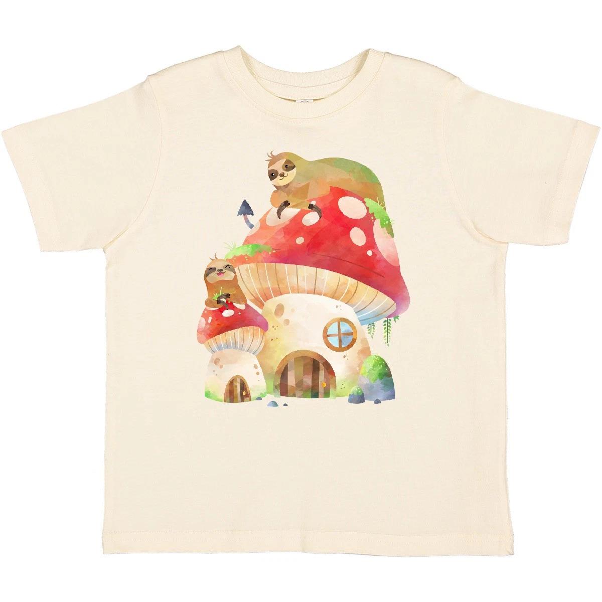 Inktastic Mushroom Cottage Toddler T-Shirt Sloth Cute Lover Mushrooms Woods Tiny 140