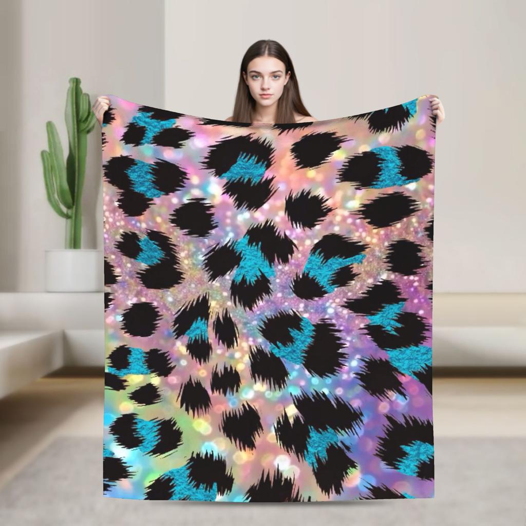 Leopard Texture Blanket Quality Soft  Throw Blanket Autumn Girls Boys Couch Chair Fluffy Bedspread