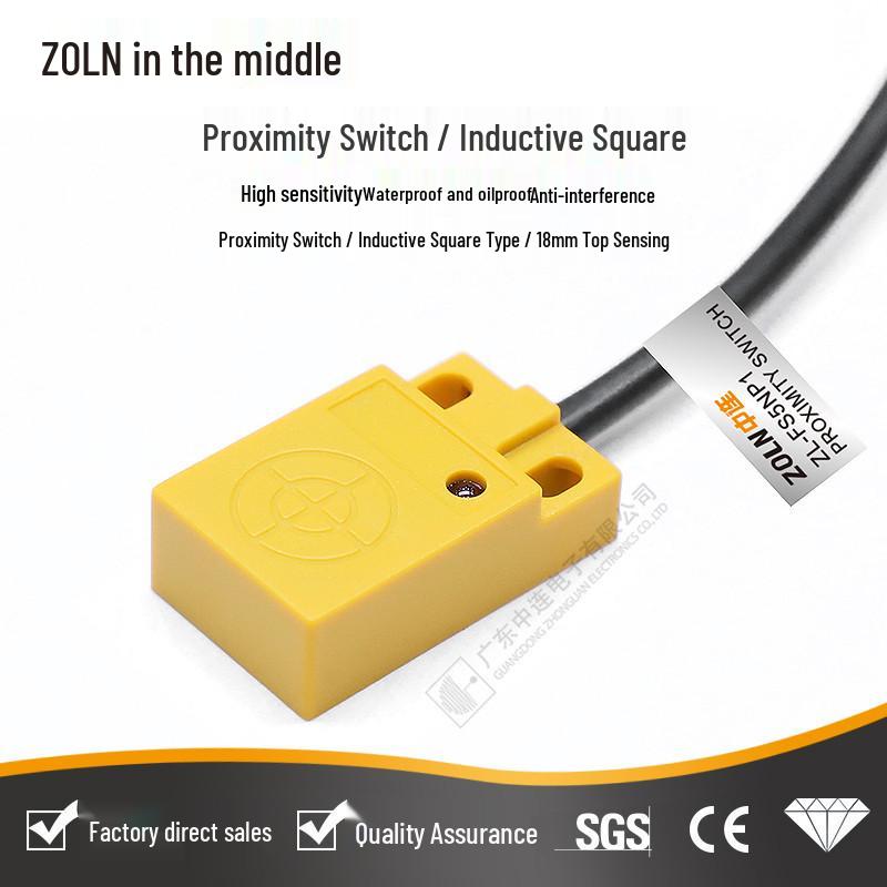 Central Connection Inductive Proximity Sensor, Square Type, Metal Detection, PNP & NPN Normally Open.