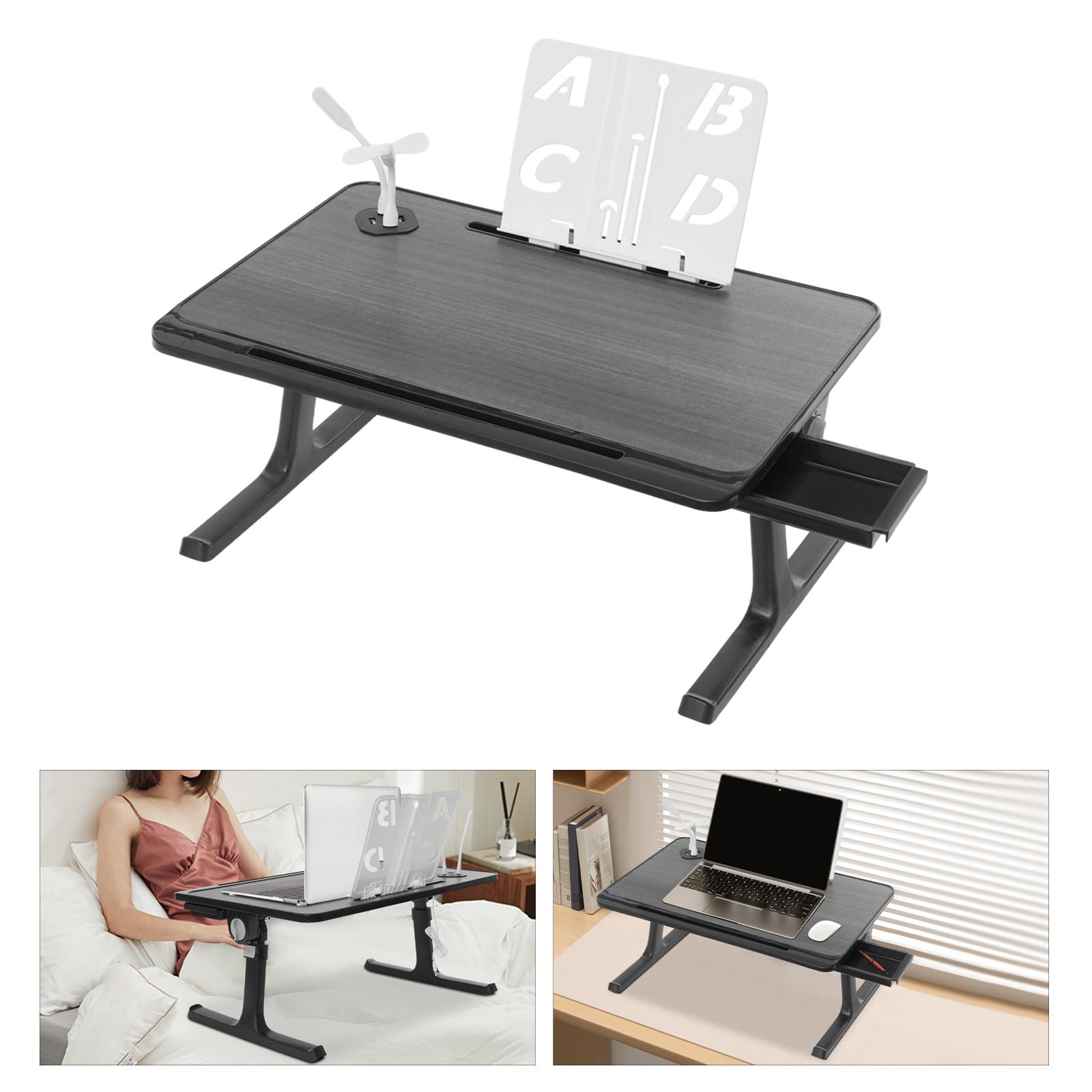 

Folable Bed Aluminum Alloy Laptop Table,White/Black Rectangular Multi-purpose Lapdesk Adjustable Height Angle for Dormitories чёрный