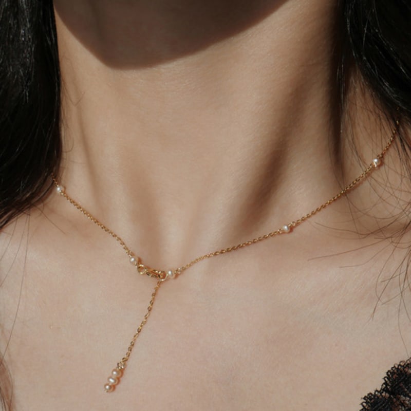 Less is more Y PEARL 14K GOLDFILLED NECKLACE