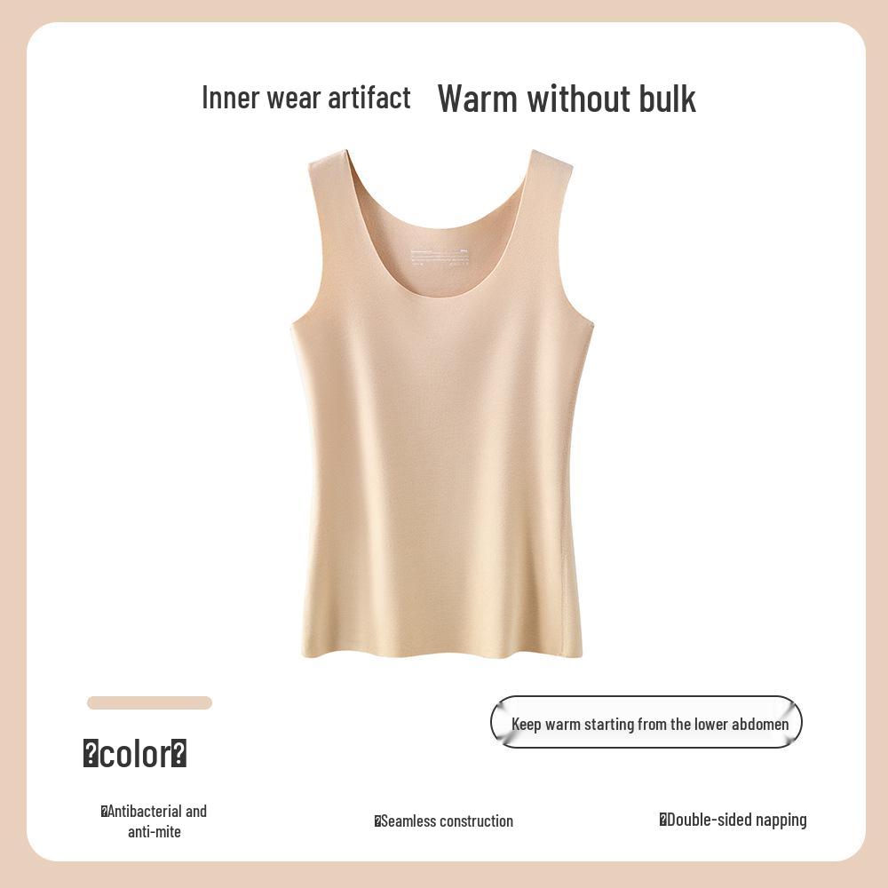 

Женский акриловый жилет с флисовой подкладкой, генерирующий тепло - Облегающий базовый топ для ухода за кожей Medium телесный