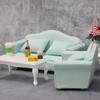 Living Room Sofa Set 1/12 Scale Wooden Base Cloth Covered Mini Furniture for Doll House Accessories and Collectibles