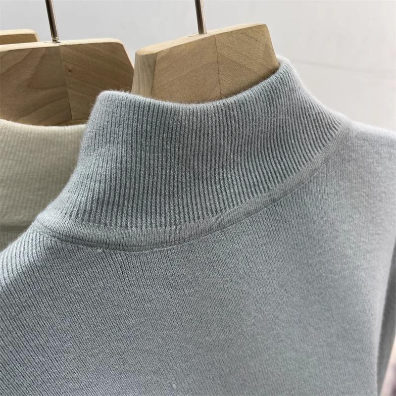 Šik červený angorový pletený svetr: Dámský top slim fit s polovyvýšeným krkem na podzim/zimu