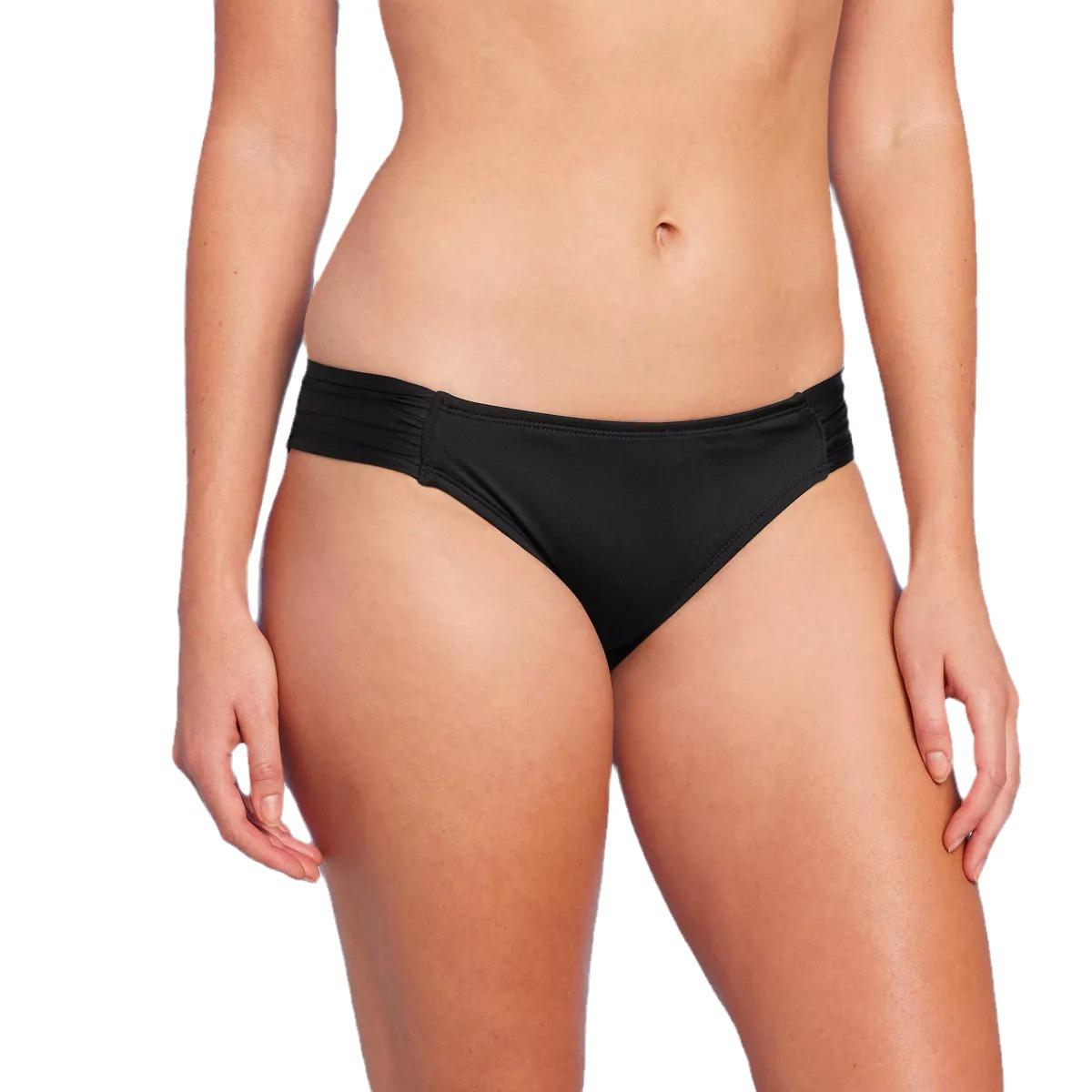 

Women s Slim Fit Ruched Bikini Swim Trunks Large чорний