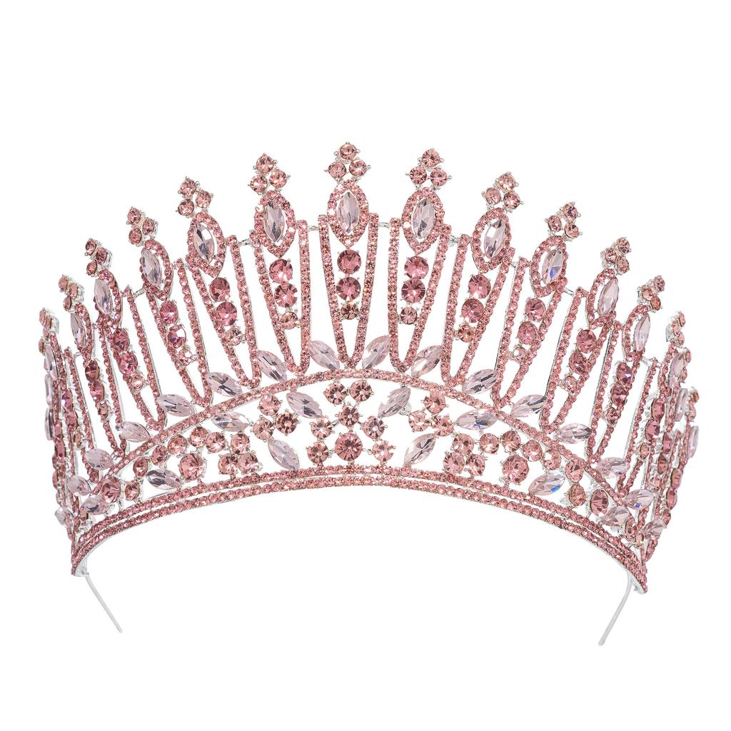 Baroque European and American Beauty Pageant Bridal Crown Tiara Alloy Crystal Wedding Headband Hair Accessories Crown