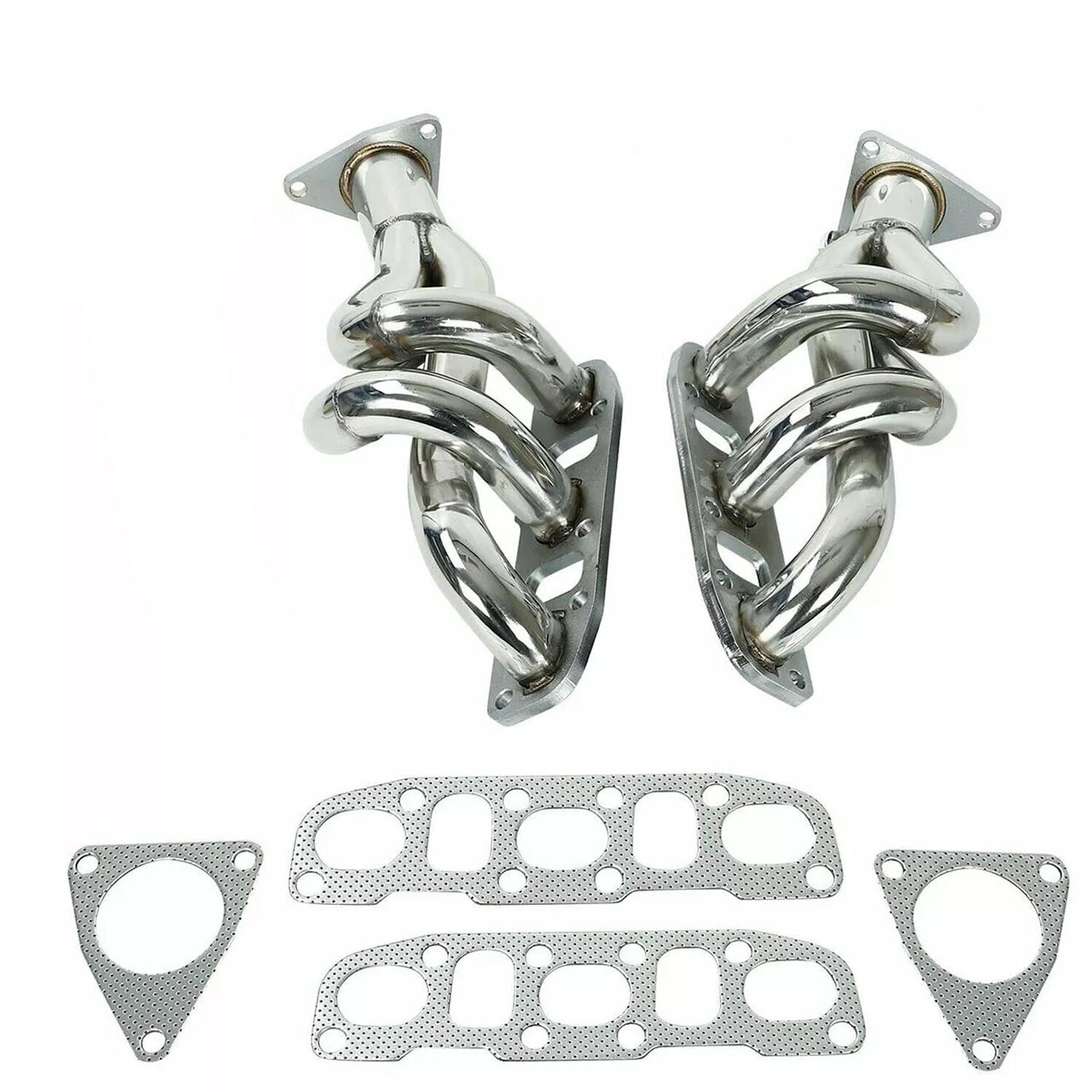 Exhaust Manifold Header for 2007-2008 Nissan 350Z 3.5L V6 HR engine 2009-2014 Nissan 370Z 3.7L 2008-2013 Infiniti G37 3.7L Silver polished