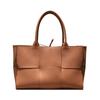 Foreign trade cross-border cowhide woven tote bag genuine leather 2026 new portable large bag shoulder bag large capacity armpit bag