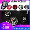 Per Alfa Romeo Adesivo Emblema Volante Auto 40mm Manopola Console Centrale Badge per Alfa Romeo Giulietta Mito Giulia Stelvio Br