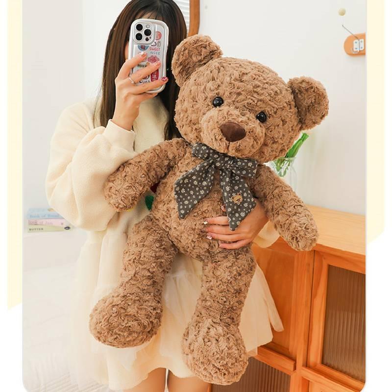 Tie Bow Teddy Bear Plush Toy Cartoon Stuffed Animal Doll Decoration Gift Kids