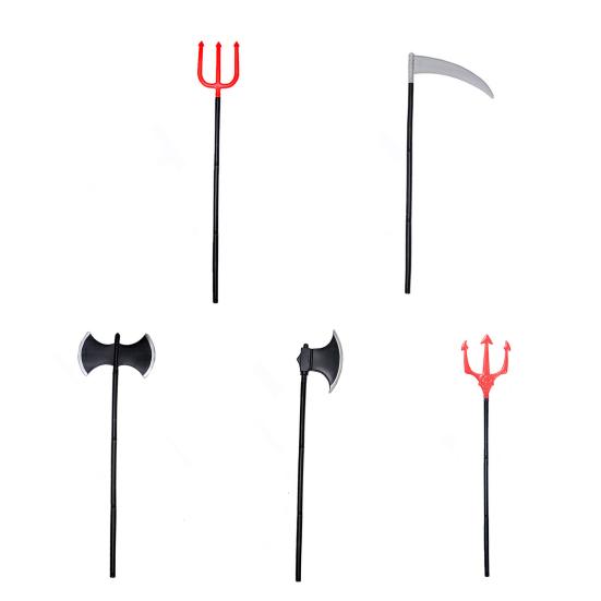 Halloween Weapon Prop Realistic 3-Section Handle Costume Accessories Comfortable Grip Cosplay Supplies Large Halloween Demon Scythe Sickle Axe Prop