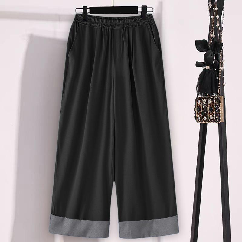 

ZANZEA Женские повседневные брюки свободного кроя с эластичной талией и пэчворком 4XL чёрный