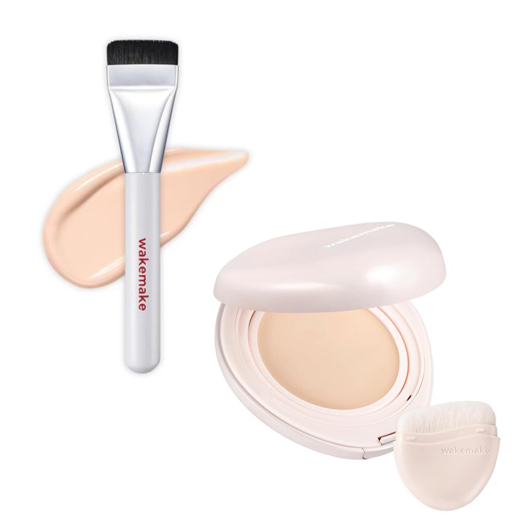 Wakemake 1 Spatula Wide Foundation Brush 1 Water Glow Coating Balm Vanilla Best Cosmetics Korean Cosmetics Balm Foundation for Glowing and a Includes
