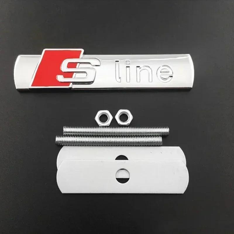 Für Audi RS3 Auto Frontgrill Emblem S Line Abzeichen Dekoration 3D Metall Aufkleber Für Audi A3 Q5 A1 TT R8 Q3 A8 A4 A5 A6 Q6 S3 Q2 S1 Q4 Q7 A7 S7