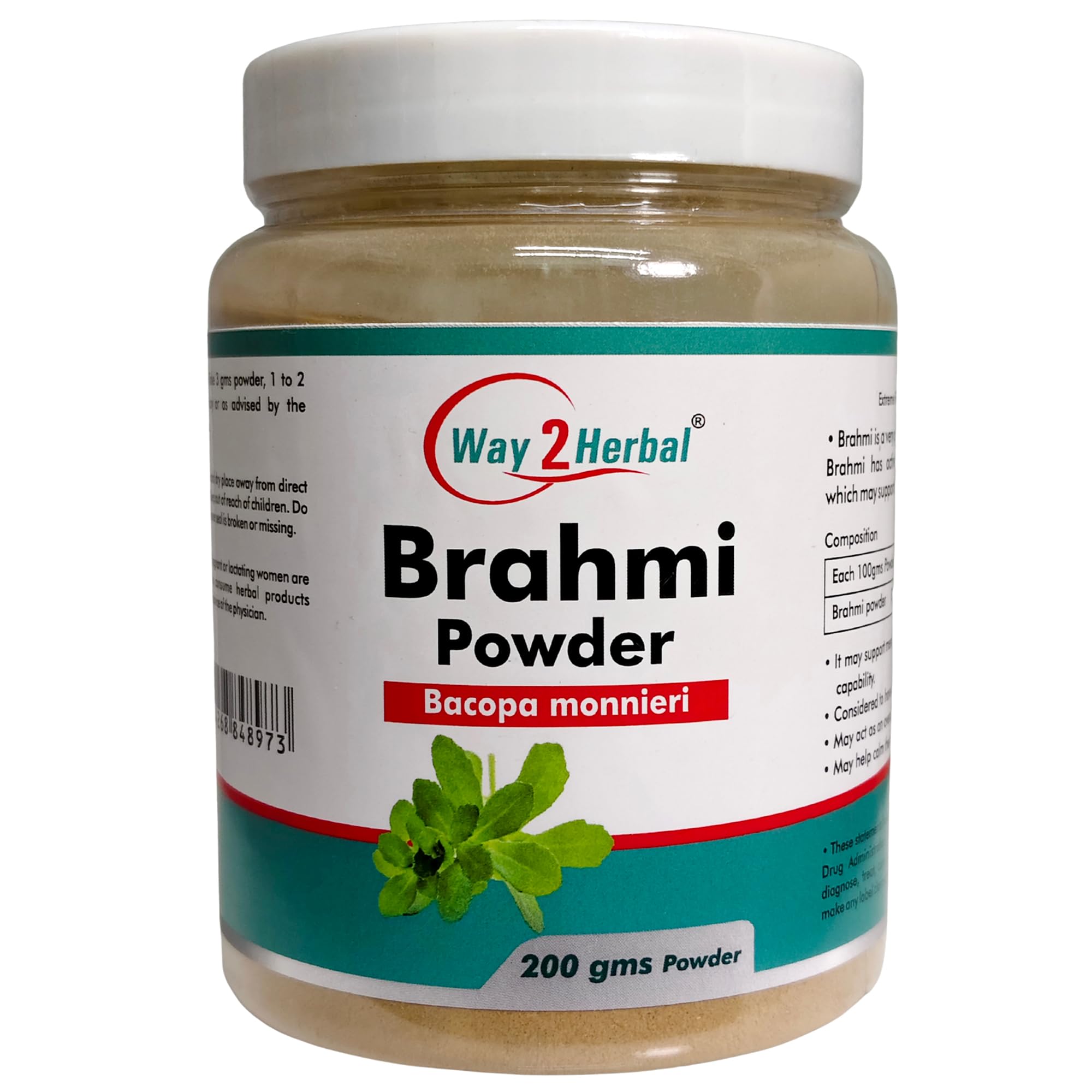 

Way2Herbal Brahmi Powder | Bacopa Monnieri (200 Gram Pack of 1)