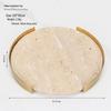 Abay Round Travertine & Metal Decorative Tray