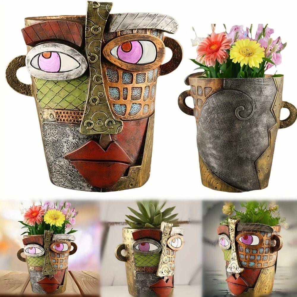 

Colorful Resin Vase Art Plant Holder Funny Flower Pots Home Decor