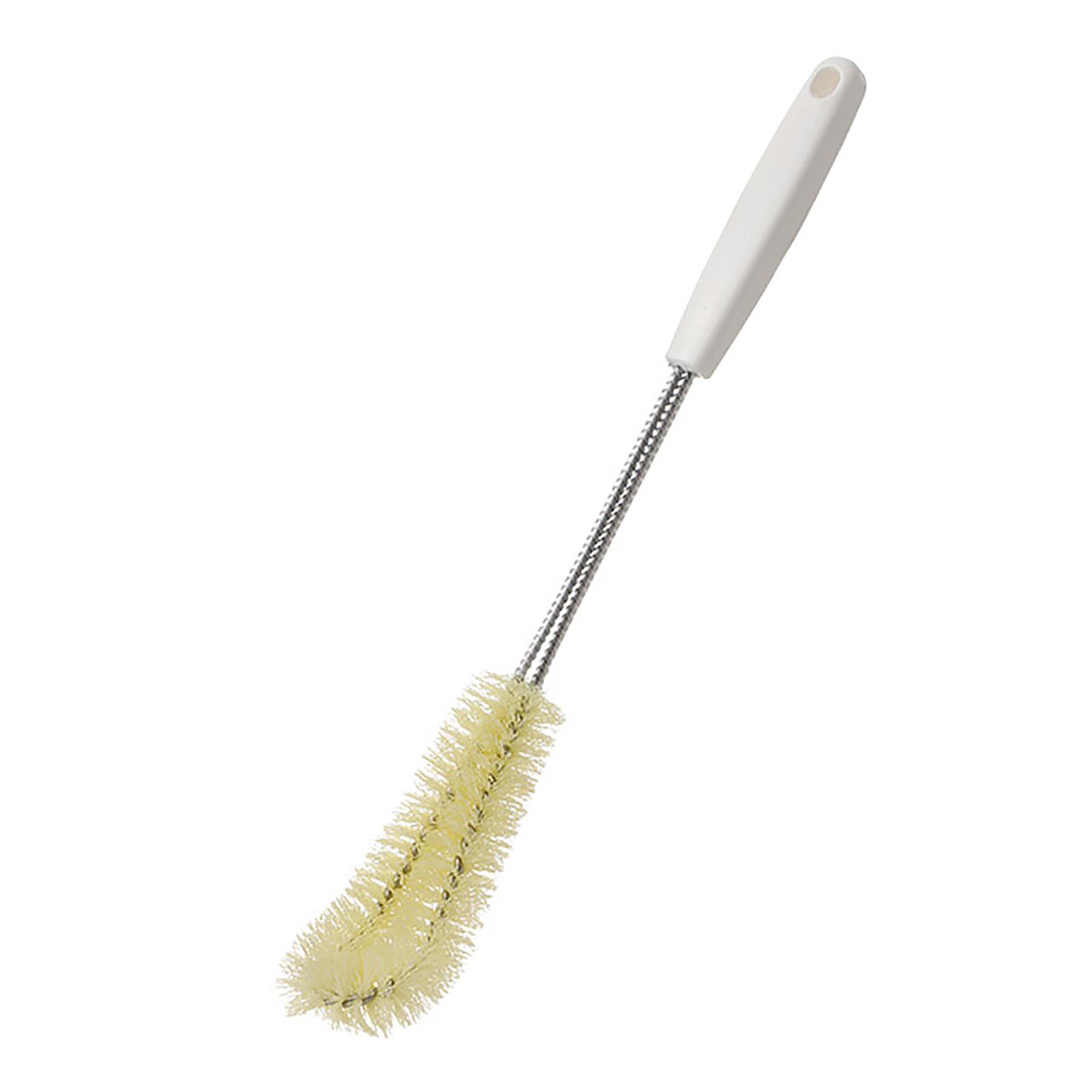 

Щетка для чистки бутылок с изогнутой головкой. Эргономичная длинная ручка из нержавеющей стали. Нейлоновая щетка для чистки бутылок.