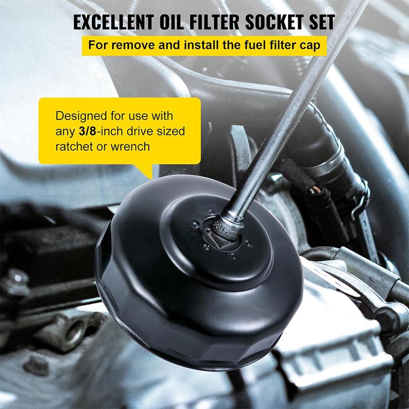 30pcs Cup Type Oil Filter Wrench Removal Tool Set Cup Socket Tool Kit For Wide Range of Vehicles & Robust Steel Material