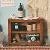 Retro Wooden Flip Lid Storage Cabinet Solid Wood Display Rack Home Decor Living Room Furniture Desktop Ganizer Toy Shelf