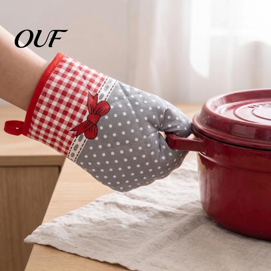 Quilted Cotton Cooking Gloves for Baking Oven Mitts, Heat Resistant Kitchen Women, 100% Anti Scald Pot Holders Microwave Non-Slip Padded & Thermal