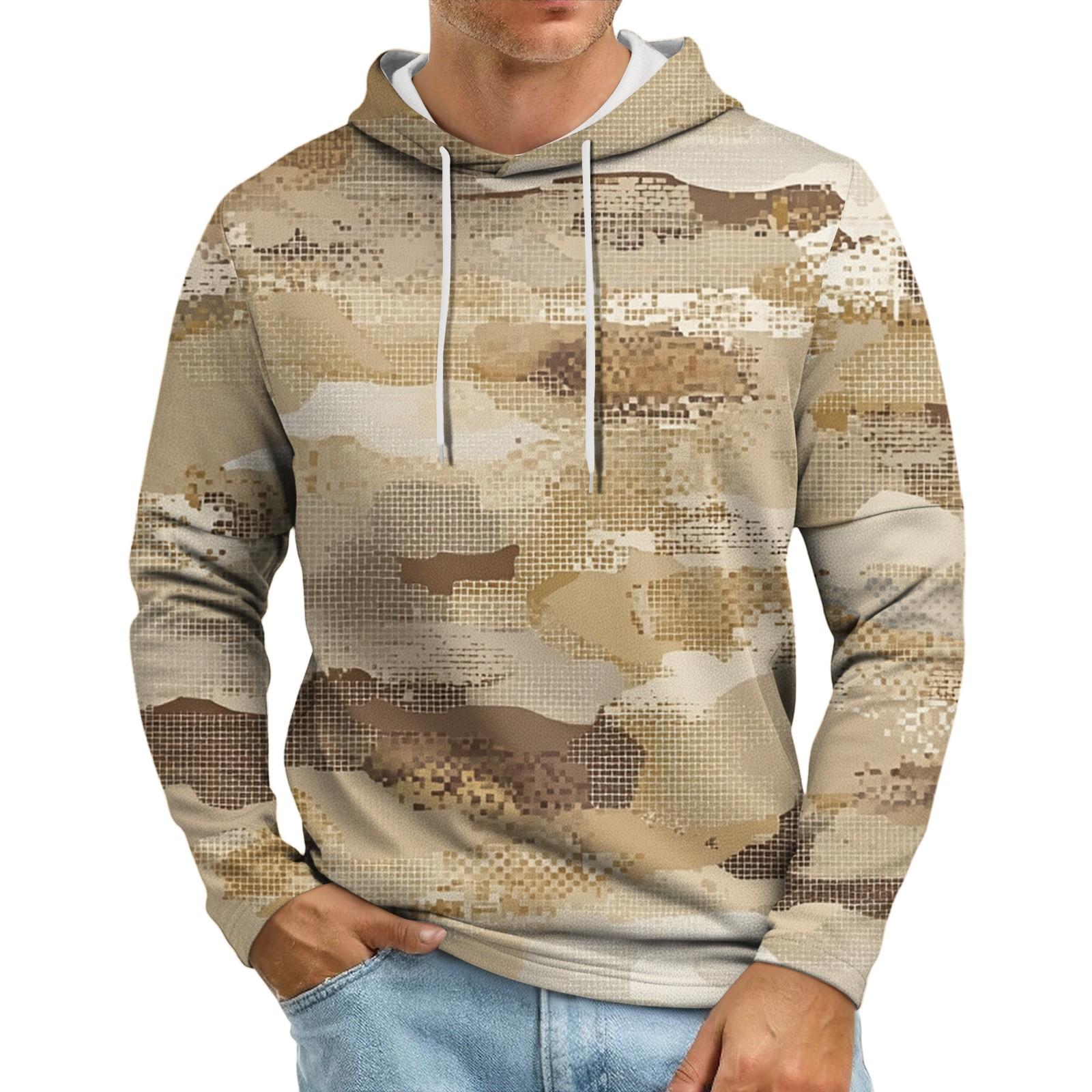 

Men s Loose-fitting Casual Camouflage Print Hooded Sweatshirt XL