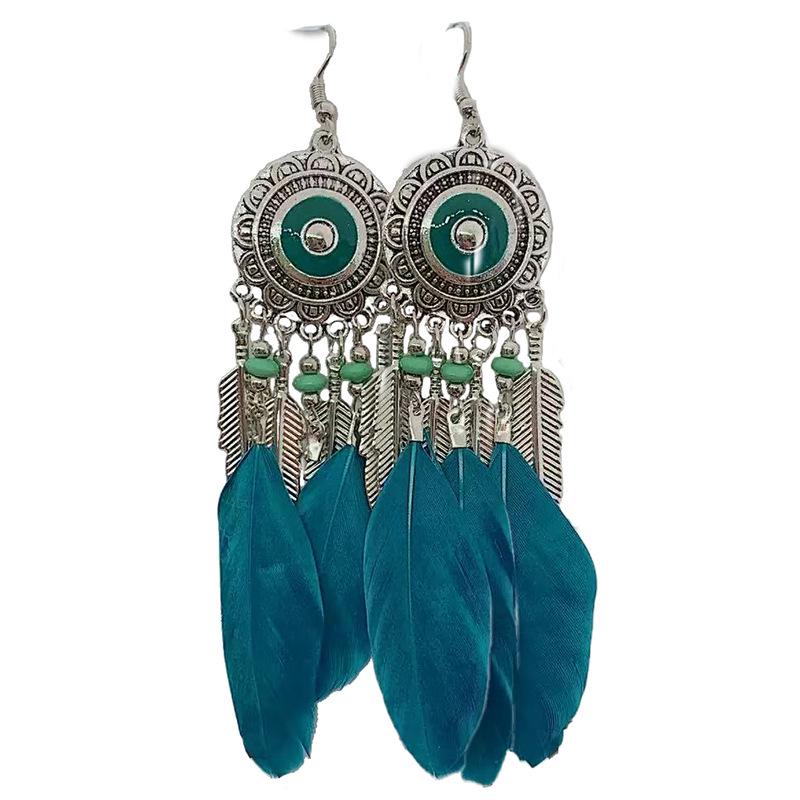 Bohemian Long Tassel Feather Earrings - Trendy Douyin-Inspired Design for Women