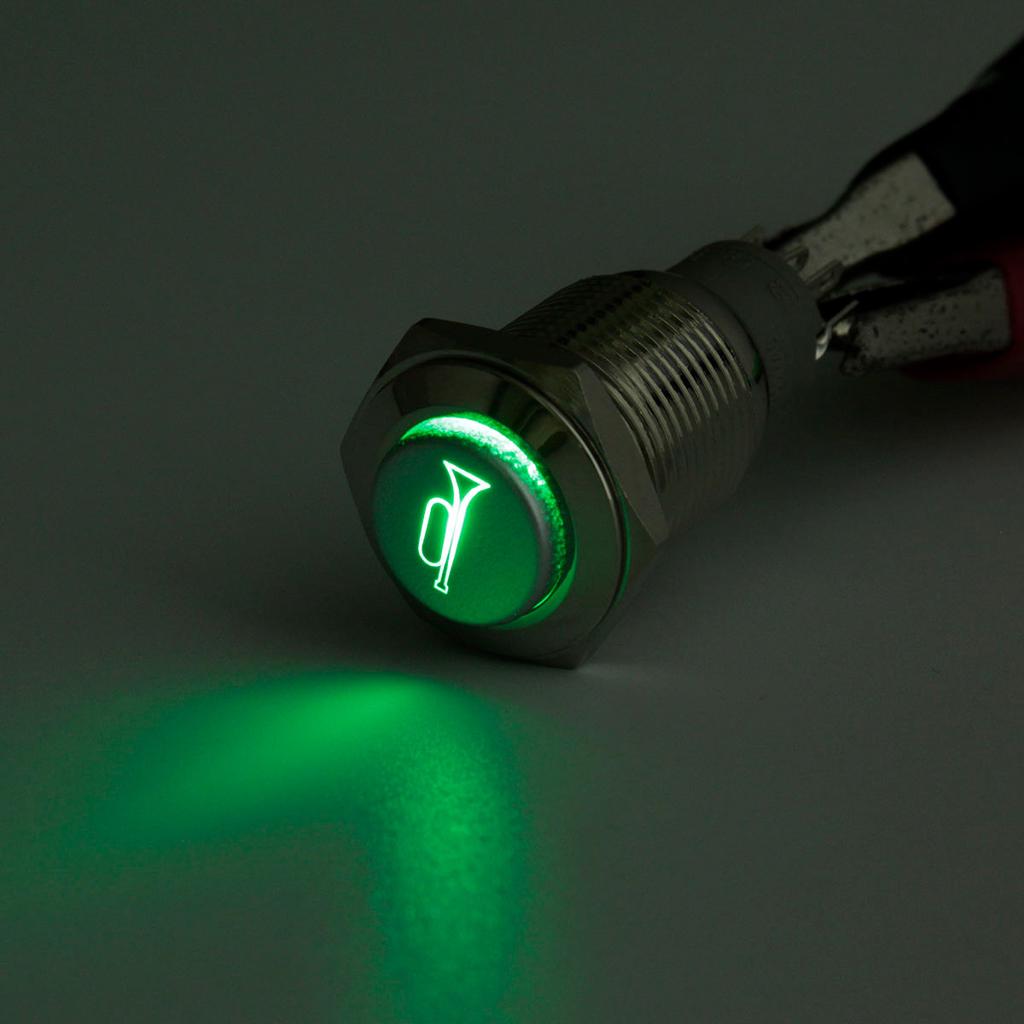 Buy 12V Waterproof Car Boat LED Momentary Horn Button Metal Switch 16mm ...