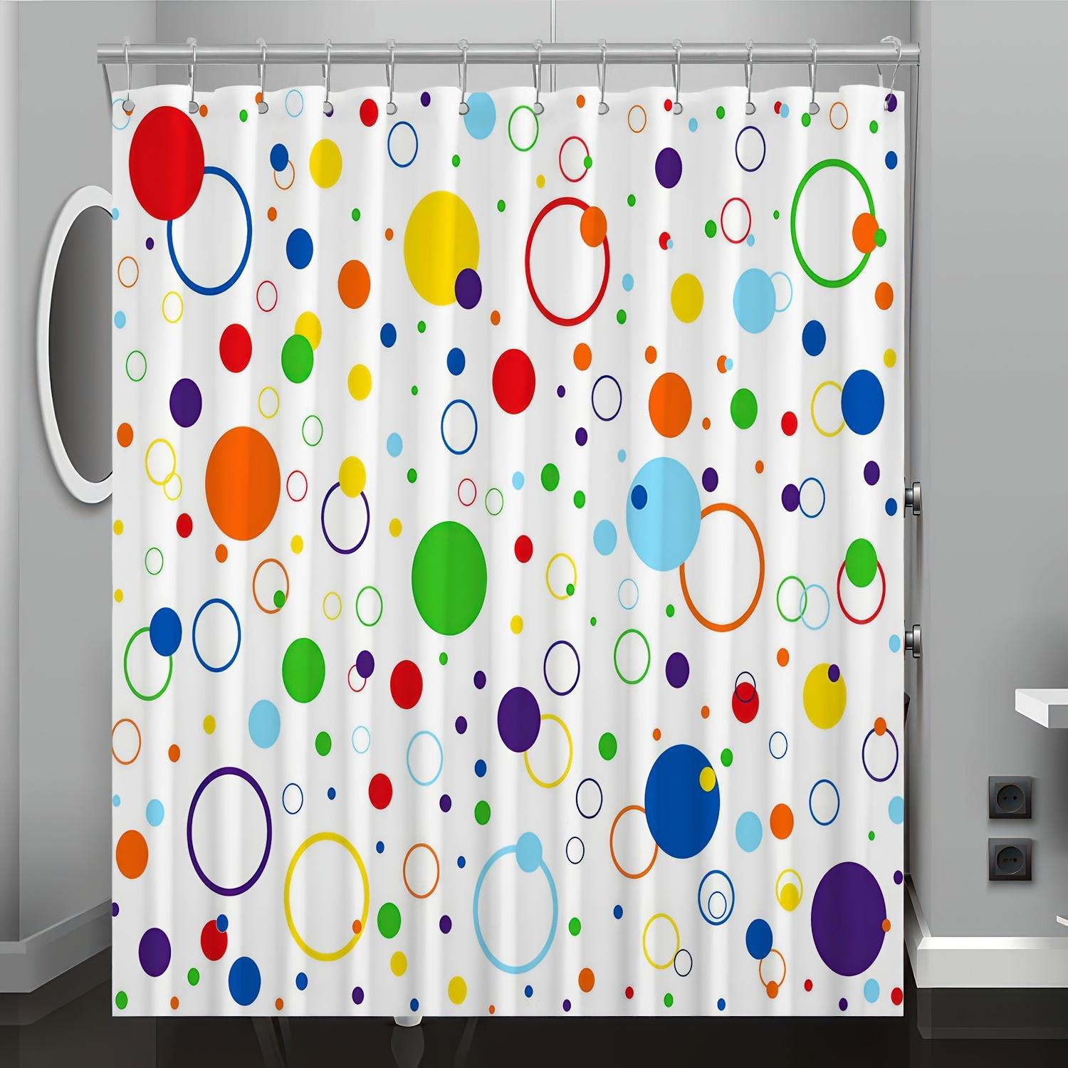 

1Pc Colorful Polka Dot Circle Pattern Digital Print Shower Curtain, Bathroom Decor Home Decoration With Free Hooks W60H190(CM)-1 Pcs