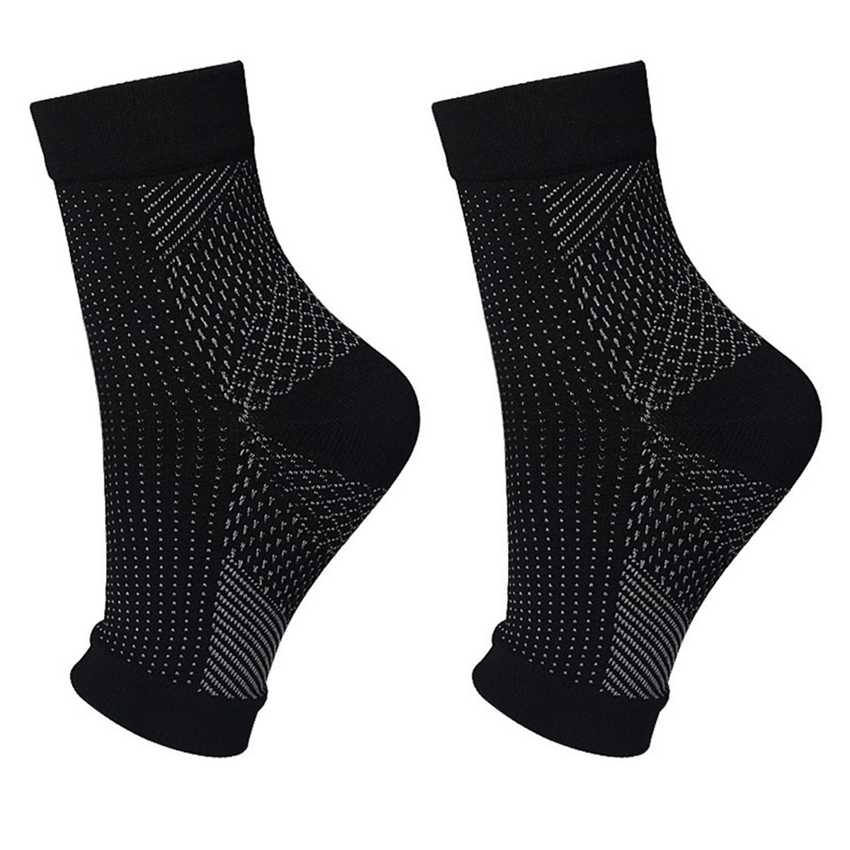 Ankle Support Socks Breathable Plantar Fasciitis Swelling Relief Compression Toeless Socks Women Men Elastic Running Socks S чёрный