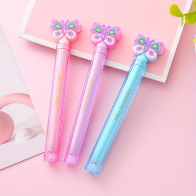 Zurück in die Schule 10 Stück 0,5 mm Cartoon Imitation Kristall Schmetterlingsform Neutraler Stift, Langlebig Schule Lernen Doppelstifthülse Tinte auf Wasserbasis zur Verleihung