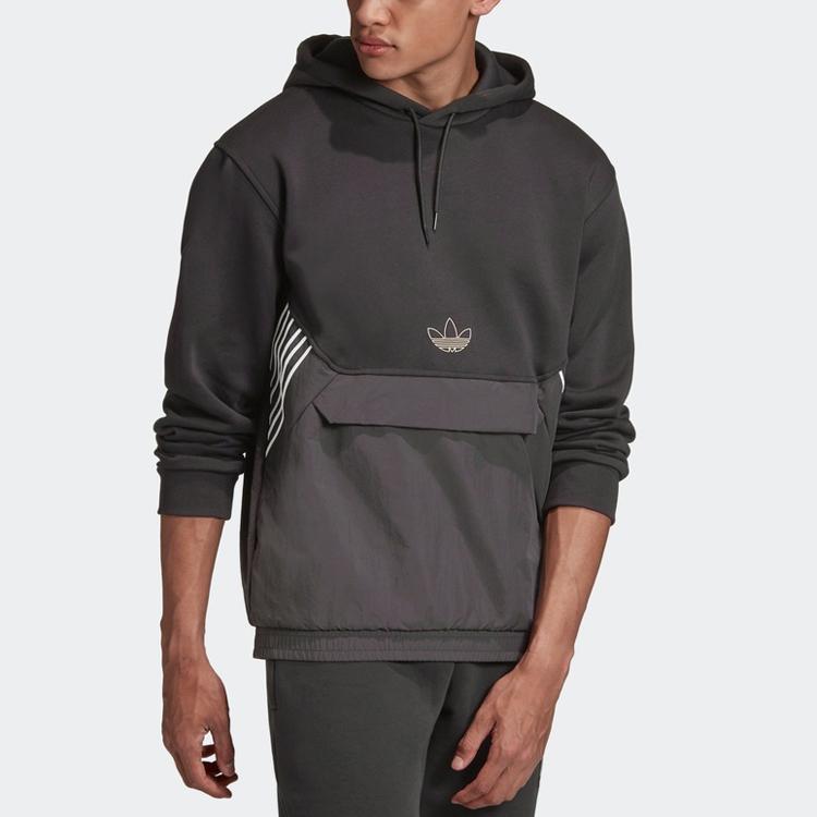 adidas Originals Trefoil Tlm 02 Hoodie Casual Sport Pullover Sweatshirt Men Tops Black GD5799