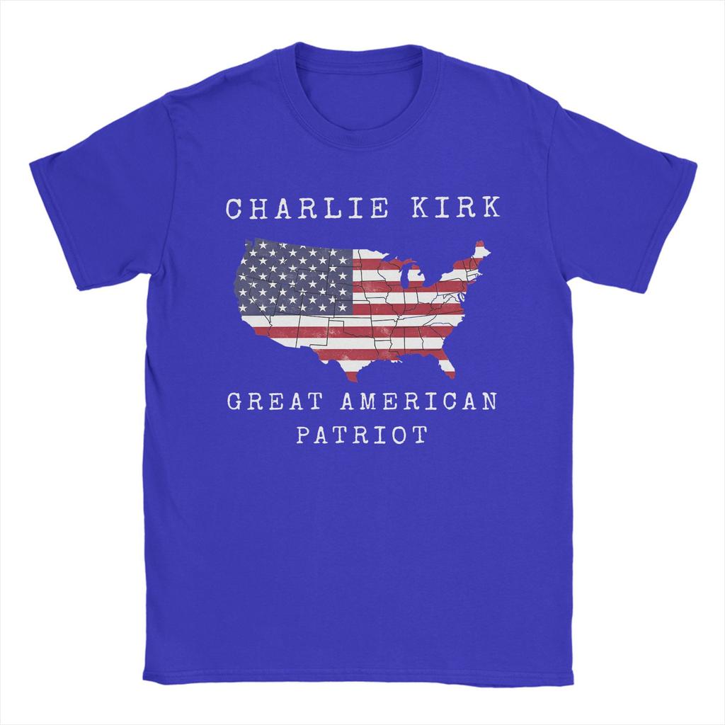 T-shirt d'été surdimensionné Charlie Kirk T-shirts fantaisie T-shirt en coton pour homme Y2K Motif classique Vêtements à manches courtes