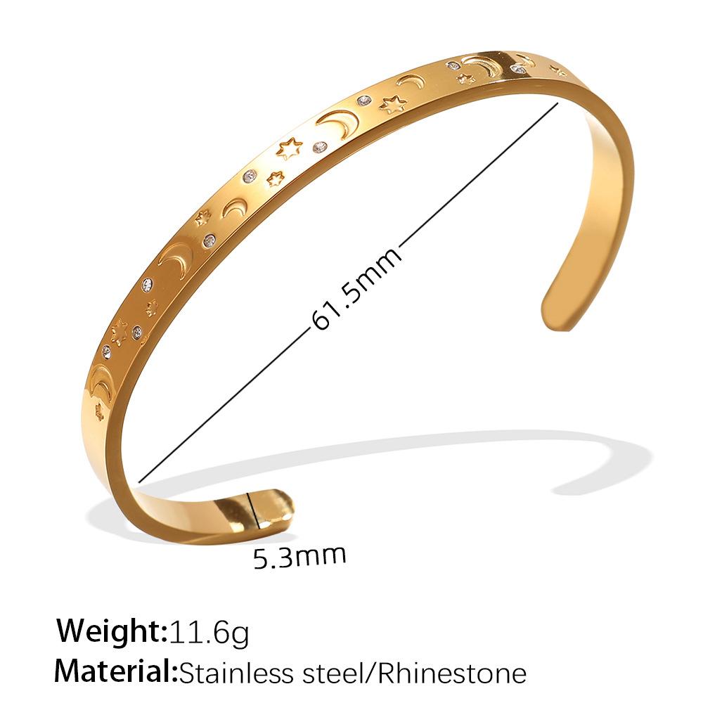 Exaggerated Personality Versatile Titanium Steel Inlaid Zircon Marine Series Stainless Steel Advanced Sense Opening Bracelet