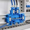 Double Level Electrical Terminal Block 4-Conductor DIN Rail Terminal  Industrial Control