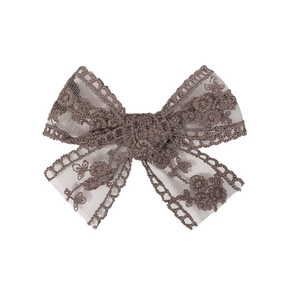 2Pcs Cute Solid Lace Cutout Bowknot Hair Clips for Baby Girls Handmade Bows Hairpin Barrettes Headwear Kids Hair Accessories