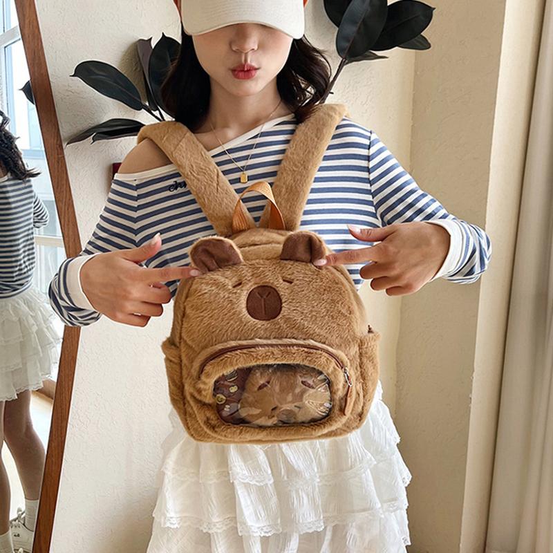 Novelty Plush Backpacks Cartoon Bag With Adjustable Shoulder Strap Cartoon Rucksack Girls School Bag Travel Daypack