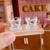 10 Set Dollhouse Miniature Hello Kitty Transparent Cup Models Dollhouse Living Room Scene Accessories Kids Pretend Play Toys Diy